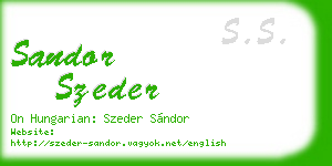 sandor szeder business card